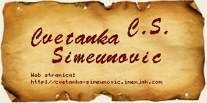Cvetanka Simeunović vizit kartica